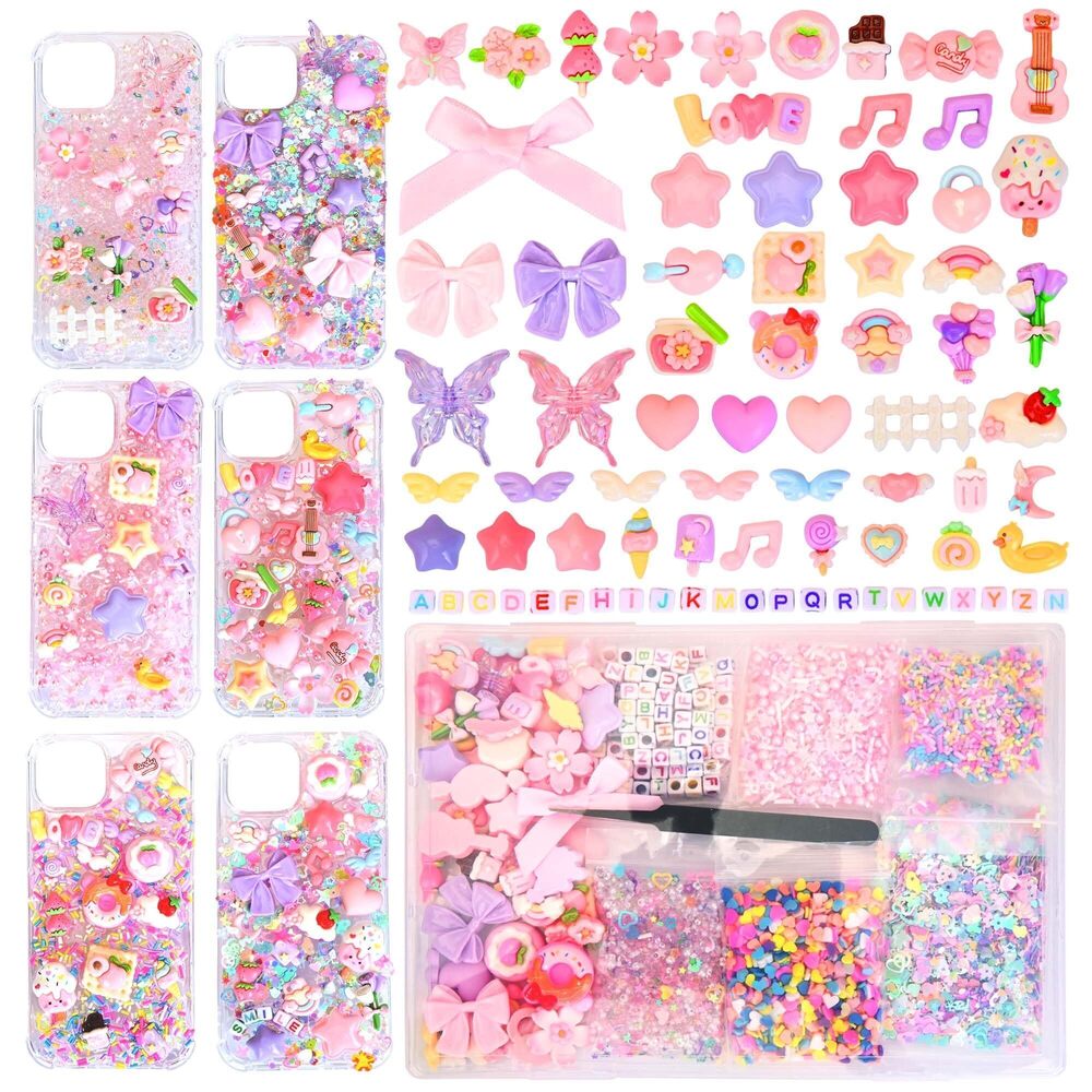 8009 2400 Pcs Junk Case Charm DIY Phone Case Kit with Big Charms Nail